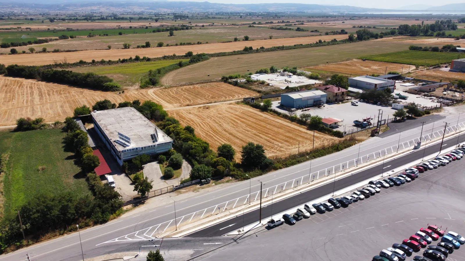 Επέκταση Κυκλοφοριακής Σύνδεσης & Κατασκευή Κόμβου — Οριζόντια διαγράμμιση & σήμανση
