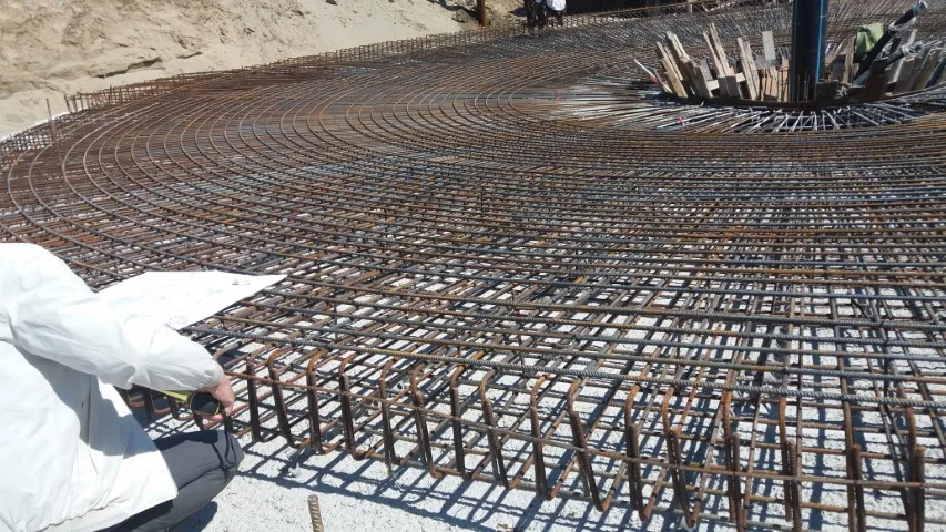 Wastewater Treatment Plant — Chalkidona & Adendro — Base slab reinforcement of a circular tank