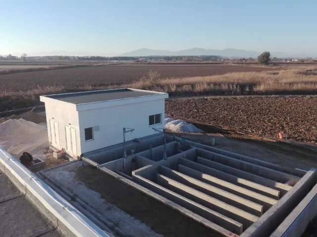 Wastewater Treatment Plant — Chalkidona & Adendro — Pre-treatment tank and service building