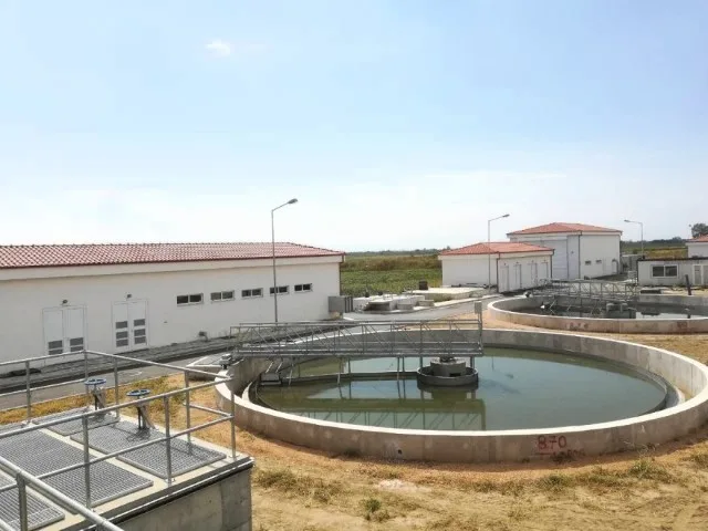 Wastewater Treatment Plant — Chalkidona & Adendro — Settlement tank in operation